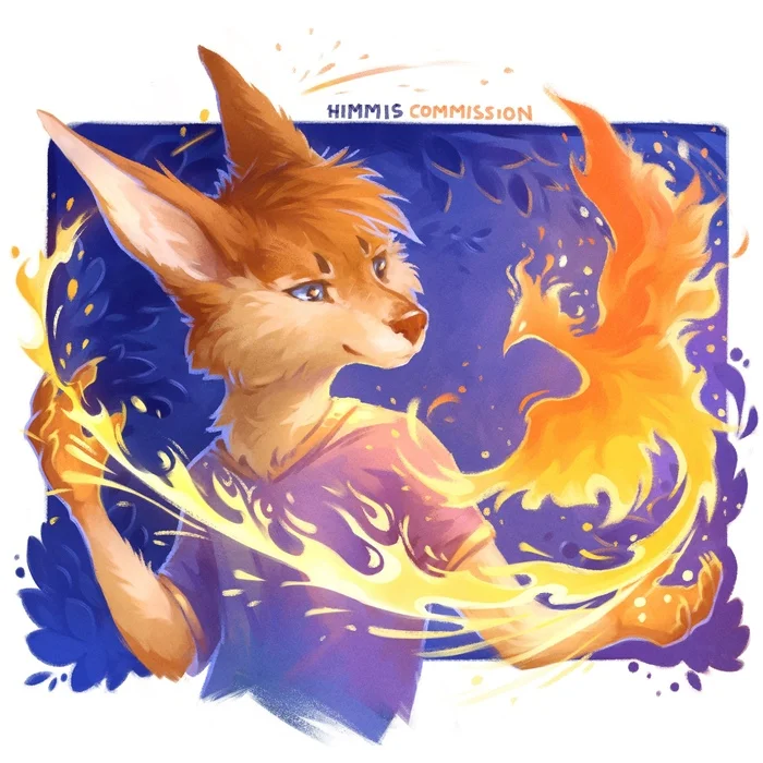 Phoenix - Furry, Furry canine, Furry fox, Magic, Drawing with a process, Furry art, Art, Video, VKontakte (link)