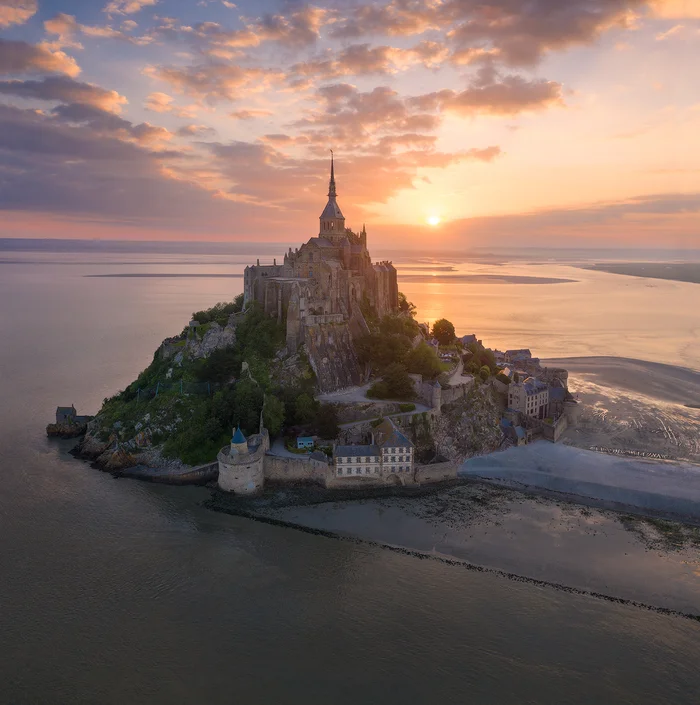 Super! - The photo, Landscape, Mont Saint Michel, France, Island, Fortress, Nature, beauty, Sunset