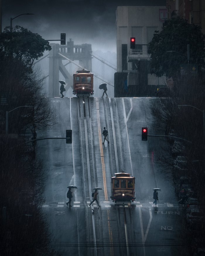 "A Rainy Day on California Street"