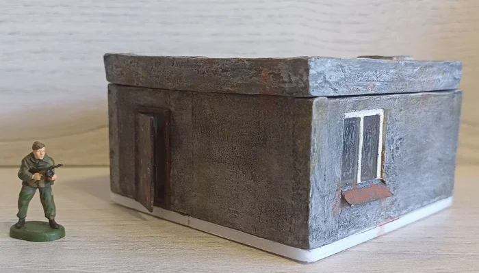 Concrete gatehouse - My, Terrane, Tabletop role-playing games, Board games, 1:72, Papercraft, Modeling, Desktop wargame, Post apocalypse, Craft, Longpost