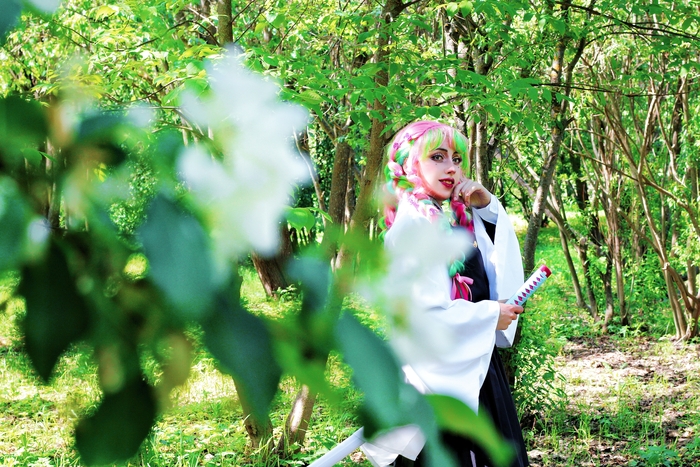 Demon slayer/ Mitsuri Kanroji cosplay/Nitra Green Kimetsu No Yaiba, , Mitsuri Kanroji, , 