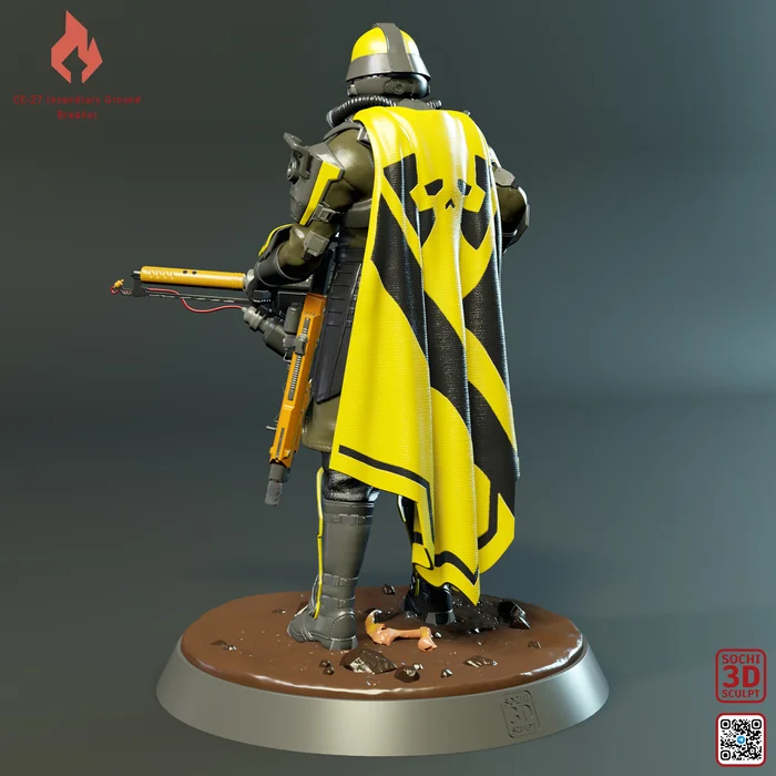 Helldivers 2 CE-27 Ground Breaker 3д модель - Моё, 3D моделирование, 3D печать, 3D, Helldivers 2, Helldivers, 3D принтер, Покраска миниатюр, Покраска, Zbrush, 3DS max, Серия Helldivers 2