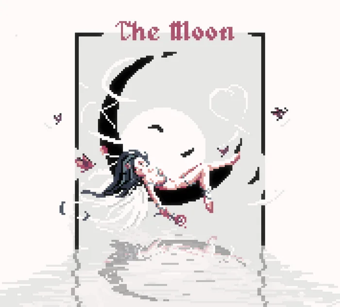 The Moon - My, Creation, Pixel Art, Dream, Tarot cards