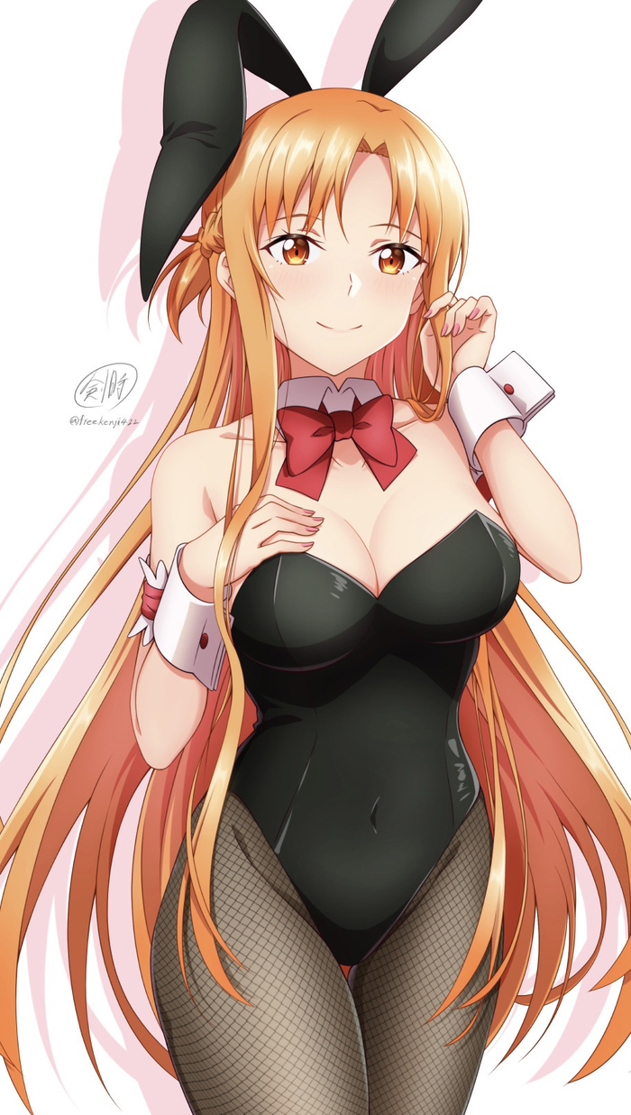  .       , Anime Art, Yuuki asuna, Sword Art Online, Bunnysuit