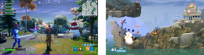 Синхронные: Fortnite. Асинхронные: Worms W.M.D