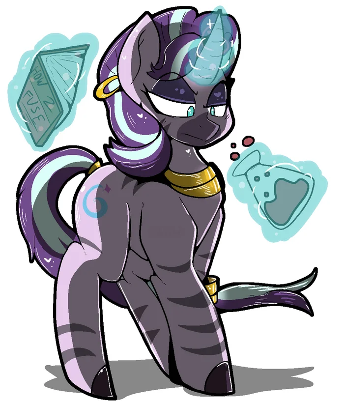 Unexpected effect - My little pony, PonyArt, Starlight Glimmer, MLP Zebra