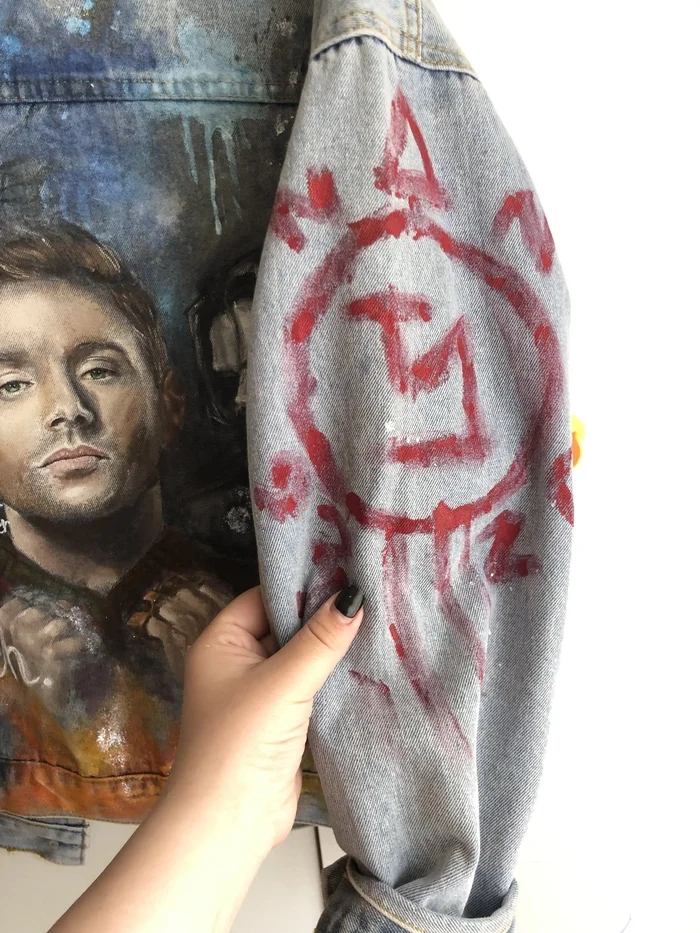 Denim Supernatural - My, Supernatural, Dean Winchester, Sam Winchester, Serials, Painting on fabric, Denim, Customization, Longpost