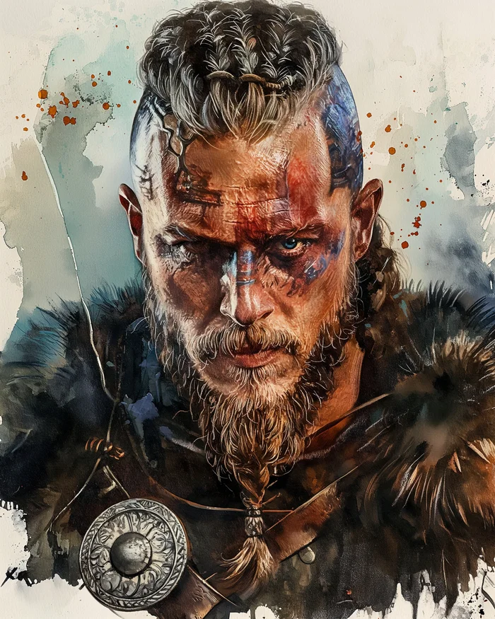 Travis Fimmel turns 45! Ragnar is a berry again! - My, Neural network art, Midjourney, Pinanoc, Travis Fimmel, Birthday, Anniversary, 40+, Викинги