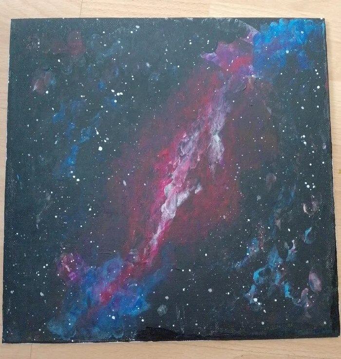 My first oil painting - My, Learning to draw, Drawing, Not an artist, Space, Oil painting