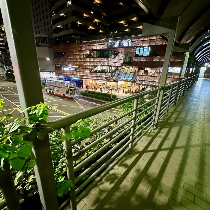 Зелень на надземном пешеходном переходе