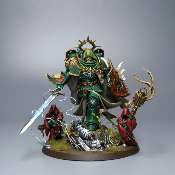 Lev el Johnson. Primarch of the Dark Angels - My, Modeling, Warhammer, Painting miniatures, Painting, Wh miniatures, Longpost