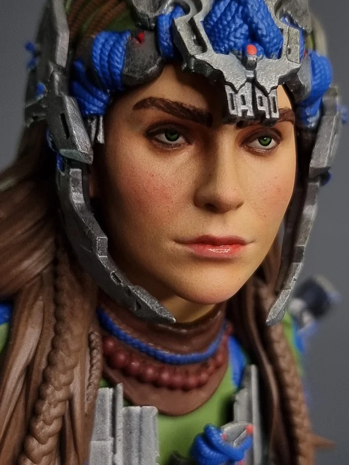 Aloy, Horizon: Forbidden West - Моё, Элой, Horizon forbidden west, Покраска миниатюр, Покраска, 3D принтер, Роспись, 3D печать, Длиннопост