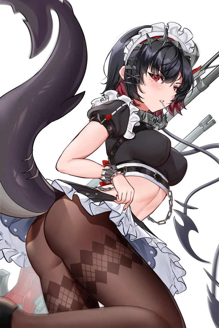 Ellen - Anime art, Zenless Zone Zero, Ellen Joe (zzz), Tights, Tail, Housemaid