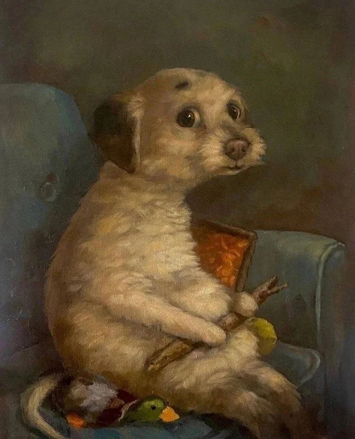 I have a friend - Humor, Observation, Telegram (link), Instagram (link), Dog, Painting