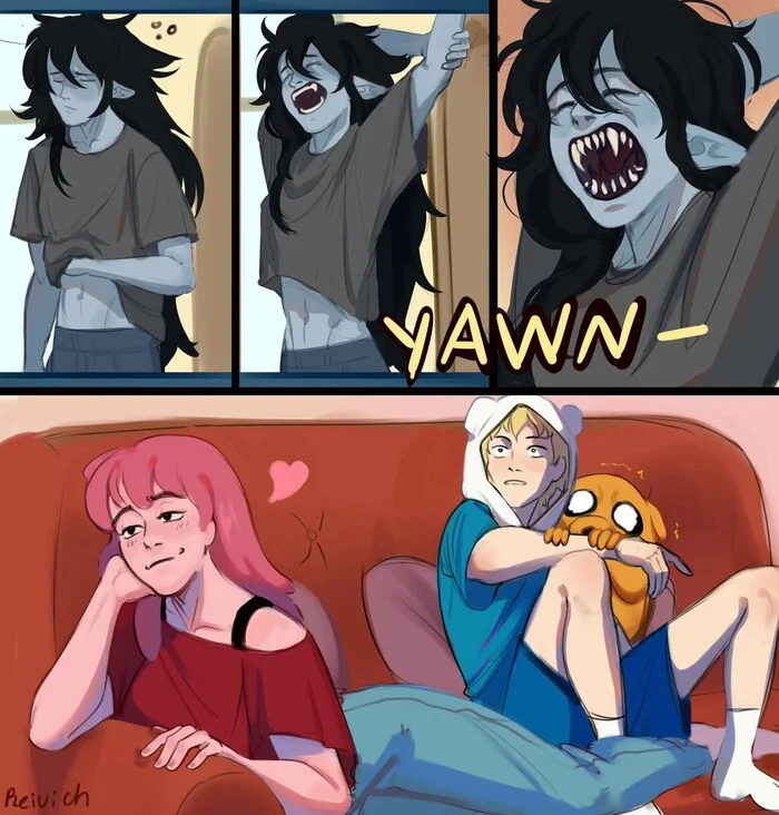 Teeth... O__O - Art, Comics, Adventure Time, Finn the human, Marceline, Princess bubblegum, Cartoons