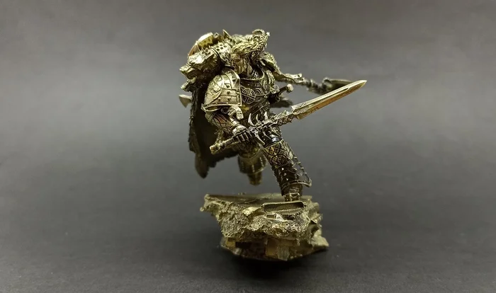 Warhammer 40K. Primarch of wolves Russ. Artistic metal casting to order Material Bronze - Artistic casting, Warhammer 40k, Adeptus Astartes, Caster, Warhammer, Chaos dreadnought, Master, Characters (edit), Casting, Metal Casting, Longpost, Needlework without process, Bronze, VKontakte (link), YouTube (link)