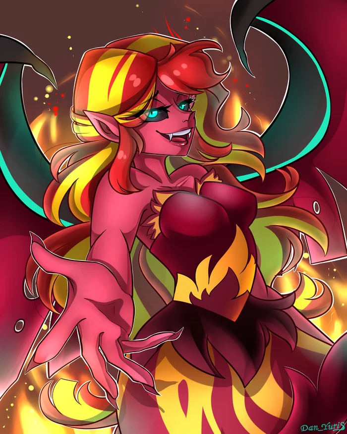 Сансет-Демоница - My Little Pony, Арт, Sunset Shimmer, Twitter (ссылка)