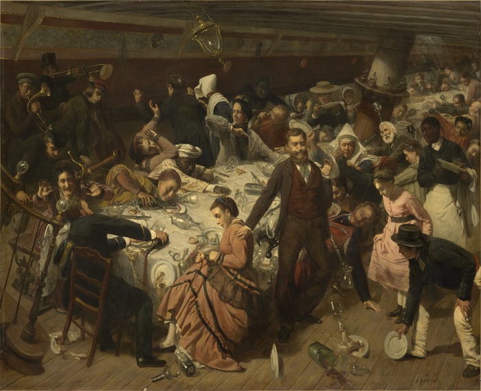 Франсуа-Огюст Биар, "Внезапный шквал на море" (1860)