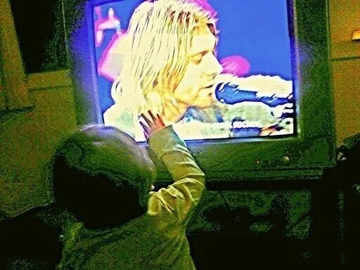 Kurt Cobain - Kurt Cobain, Nirvana, Rock, Grunge, Music, Musicians, TV set, VHS