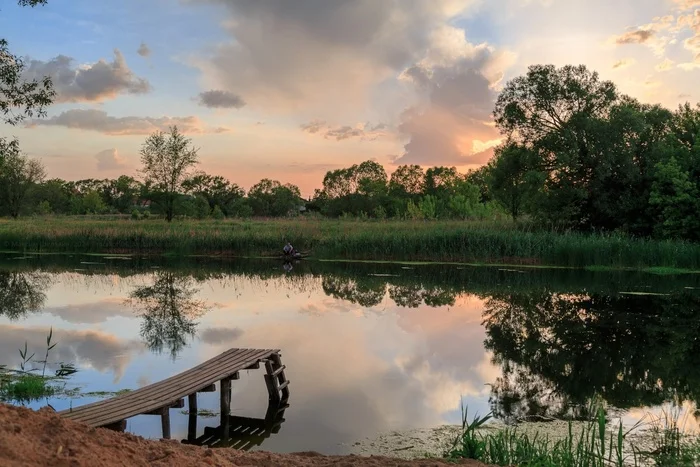 Sunset by the river - My, Sunset, Belgorod region, River, Reflection, Nature, The photo