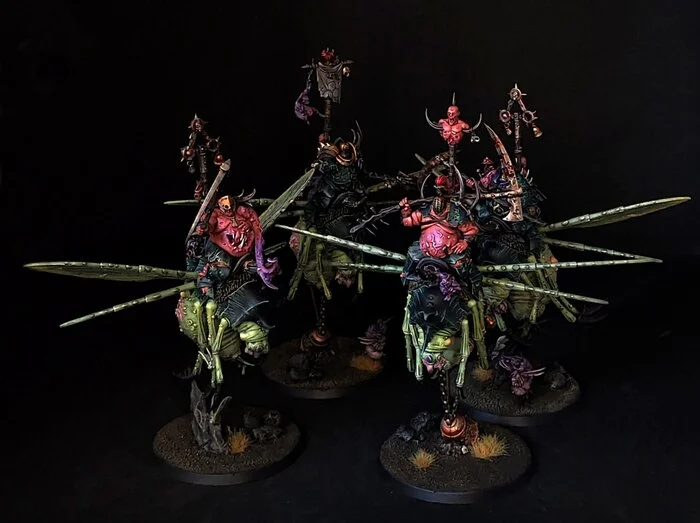 Bzz-bzzz. Skufian Flea Cavalry - My, Wh miniatures, Warhammer, Warhammer 40k, Painting miniatures, Death guard, Longpost, Warhammer: age of sigmar, Maggotkin of Nurgle