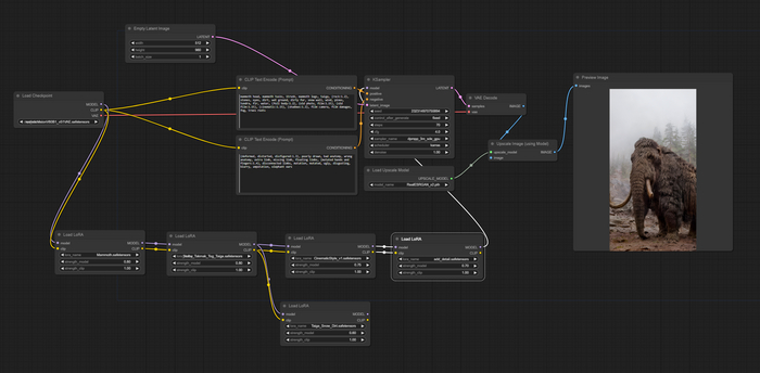 ������� ������� � Stable Diffusion ����� ��������� ComfyUI