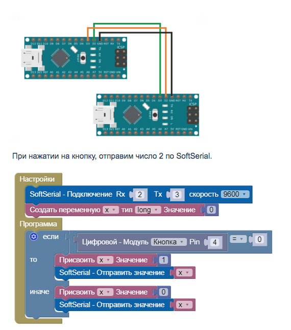SoftSerial - Arduino Nano / ArduBlock