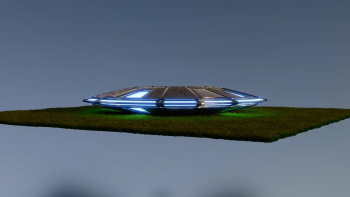 UFO - My, 3D, Blender, UFO, 3D modeling, 3D graphics, Images