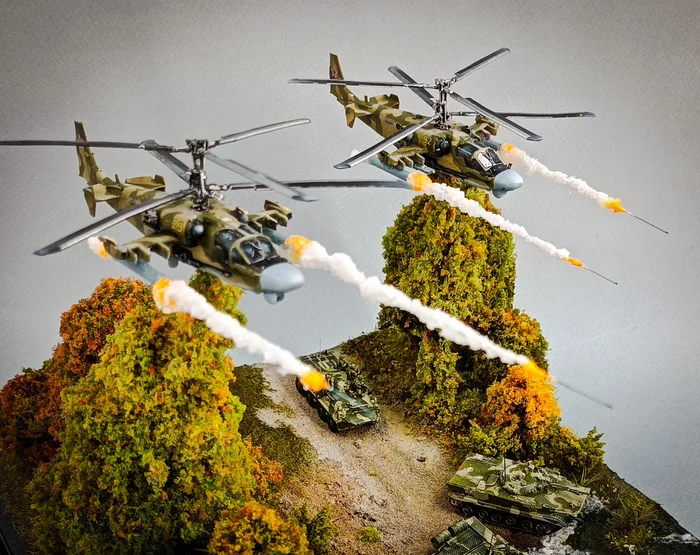 Crossing - crossing - My, Needlework without process, Scale model, Presents, Collecting, Russia, Children, Helicopter, Sky, Special operation, Military equipment, Modeling, Longpost