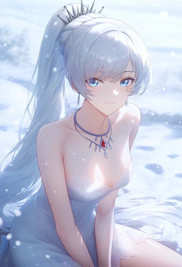 Снежный Ангел - Weiss Schnee, Арты нейросетей, Аниме, Anime Art, RWBY, Pixiv, Длиннопост