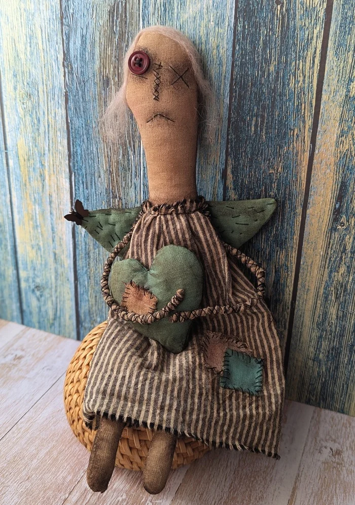 Asexual and nameless - My, Primitive toy, Creation, Needlework without process, Kripota, Angel