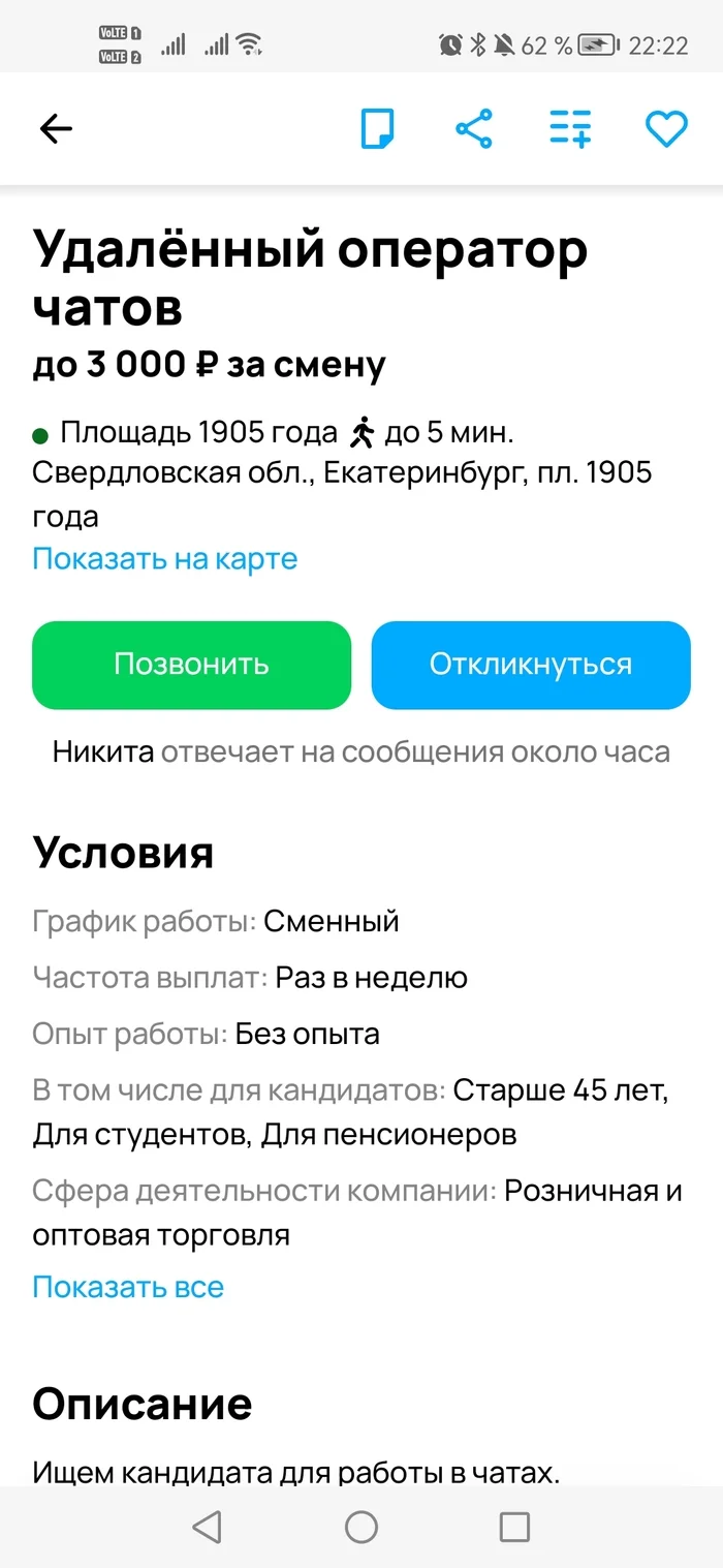 Как я искала подработку, а потеряла 395 руб. Или подробный обзор на вакансию «без опыта» - Моё, Мошенничество, Интернет-Мошенники, Вакансии, Обзор, Поиск работы, Авито, Длиннопост, Негатив, Скриншот, Переписка