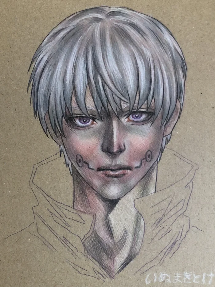 Inumaki Toge - My, Colour pencils, Sketch, Pencil drawing, Jujutsu Kaisen, Anime art, Anime