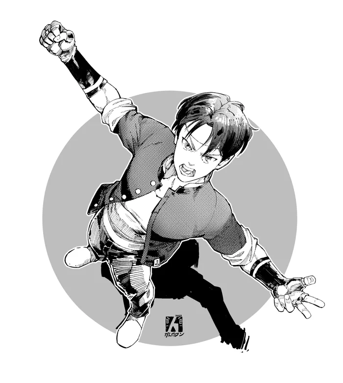 Kyo Kusanagi in Manga style: Author @hindy355 - Anime, Anime art, Art, The king of fighters