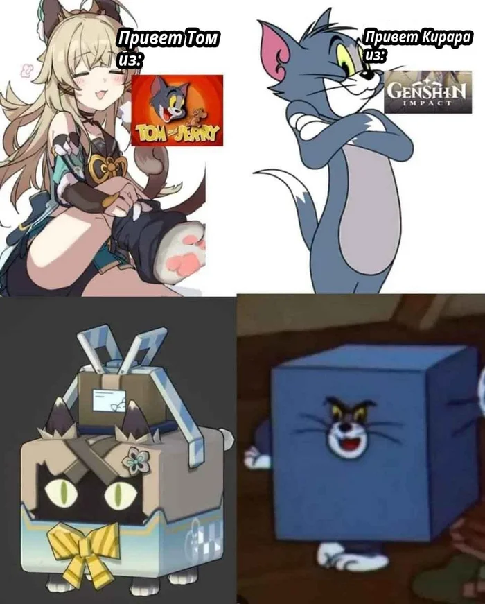 Same energy - Anime, Anime memes, Picture with text, Genshin impact, Kirara (Genshin Impact), Tom and Jerry, Volume, Translated by myself