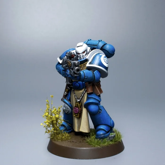 Ultramarine, Veteran - My, Modeling, Warhammer, Painting miniatures, Painting, Wh miniatures, Longpost