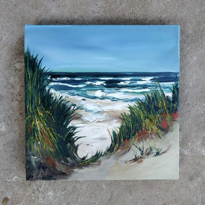 Oil/canvas on stretcher 20 x20 cm. In stock - My, Painting, Sea, Painting, Oil painting, Painting, Decor, Interior, Interior painting