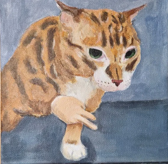 Yo - My, cat, Creation, Telegram, Painting, Acrylic, Memes, Animalistics, Drawing, Decor, Needlework