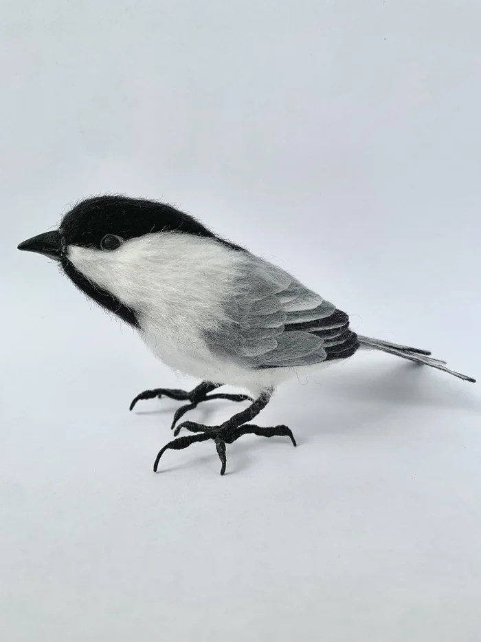 Brown-headed chickadee. Birds. Dry felting - My, Birds, Ornithology, Dry felting, Hobby, Needlework, Decor, Toys, With your own hands, Crafts, Animals, Pets, Wild animals, Brown-headed nuthatch, Funny, Funny animals, Needlework without process, Video, Youtube, Longpost