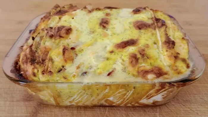 How to quickly prepare a delicious casserole with bacon, cheese and mushrooms! - Cooking, Preparation, Food, Dinner, Casserole, Bakery products, Recipe, Video recipe