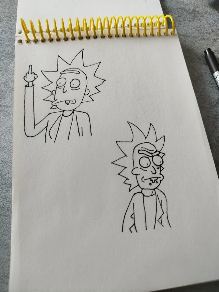 Rick liner - Rick and Morty, Painting, Liner, Sketchbook