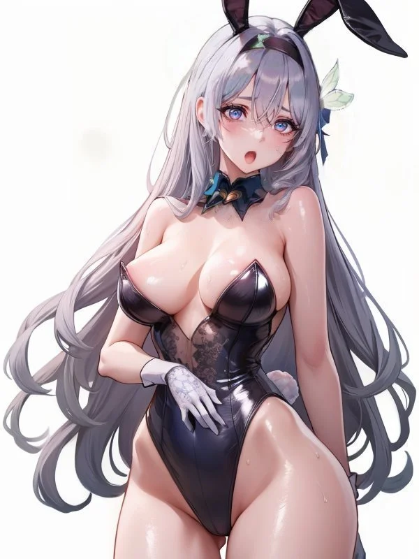 Зайка Хотару - NSFW, Аниме, Anime Art, Honkai: Star Rail, Firefly (Honkai: Star Rail), Bunnysuit, Сиськи, Арты нейросетей