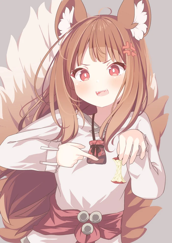 Who ate her apple? - Anime, Anime art, Apples, Holo, Spice and wolf