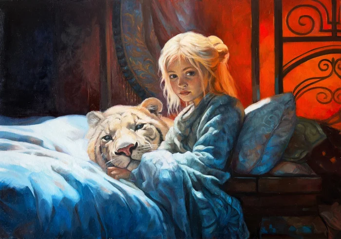 Painting Warm - My, Children, Painting, Oil painting, Butter, Animalistics