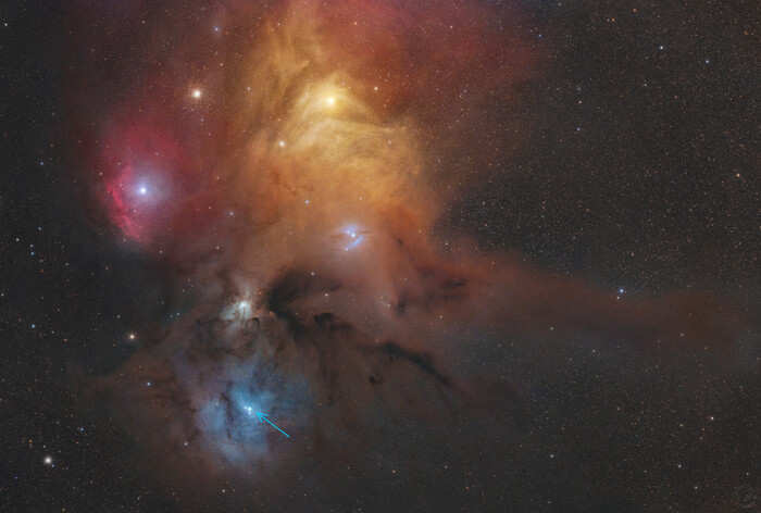 Ро Змееносца на астрофотоснимке французского астрофотографа Стива Бади (Steeve Body)