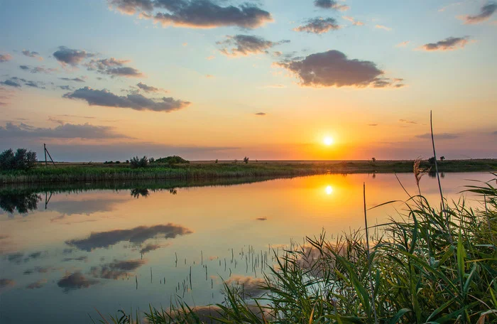 Summer evening... - My, The photo, Nikon, Nature, Landscape, Pond, Sunset, Evening