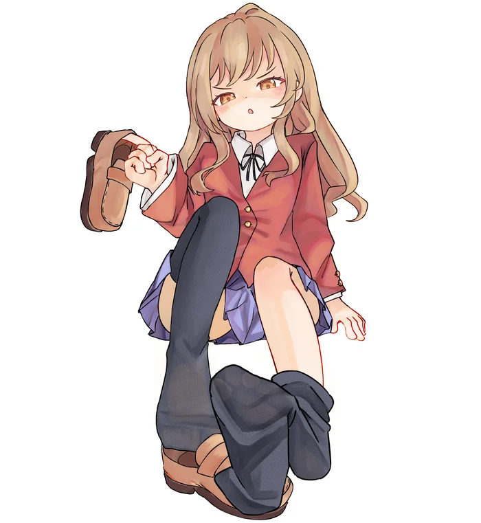 “Where are you staring, dog?” - Anime, Anime art, Aisaka taiga, Toradora, Foot fetish, Longpost