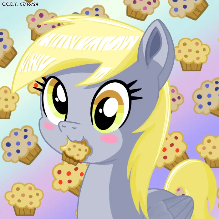 What time is it? - My Little Pony, Derpy Hooves, PonyArt, Арт