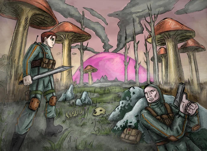 Mushroom Country - Digital drawing, Photoshop