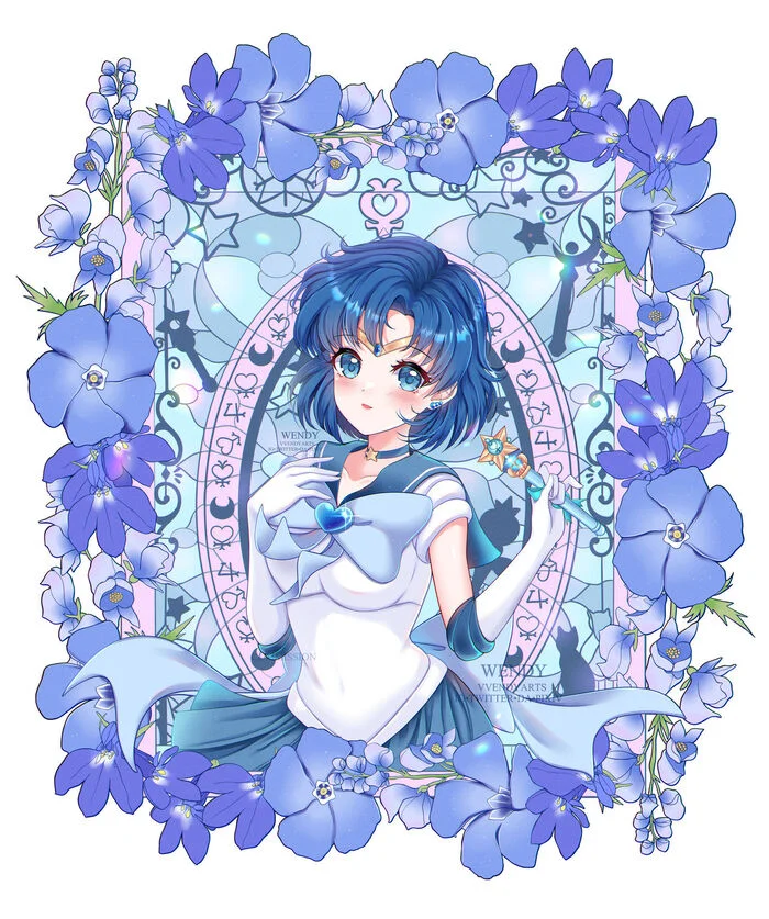 Sailor Mercury: Author vvendyarts - Anime, Anime art, Sailor Moon, Sailor Mercury, Art